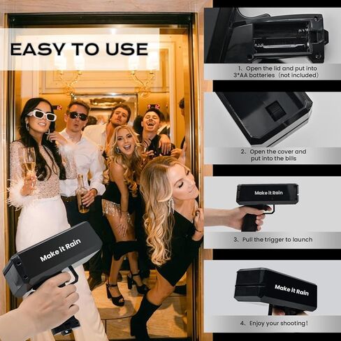 بندقية المال التلقائي لعبة النقدية بندقية جعلها المطر المال مطلق النار للحفلات، أحداث النادي عيد الميلاد، عيد الهالوين، حفلات أعياد الميلاد، حفلات الزفاف متعة الدعامة بندقية المال لهدية السنة الجديدة in Kuwait