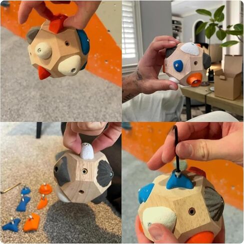 كتلة بولدر مصنوعة يدويًا - بناء القوة والدقة، كرة تسلق ثلاثية الأبعاد لتدريب القوة، حامل جدار صخري مقلد، معدات تسلق الصخور المحمولة، هدايا لمتسلقي الصخور (قطعة واحدة) in Kuwait