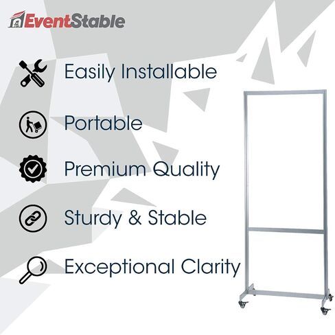 EventStable 24'' x 22'' x 16'' Clear Desktop Barrier - Easily Installable Plastic Shield Counter Divider Panel - Desk Shield Sneeze Guard for Counter in Offices, Banks, and Schools in Saudi Arabia