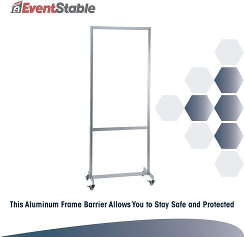 EventStable 24'' x 22'' x 16'' Clear Desktop Barrier - Easily Installable Plastic Shield Counter Divider Panel - Desk Shield Sneeze Guard for Counter in Offices, Banks, and Schools in Saudi Arabia
