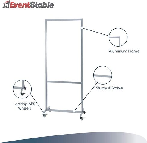 EventStable 24'' x 22'' x 16'' Clear Desktop Barrier - Easily Installable Plastic Shield Counter Divider Panel - Desk Shield Sneeze Guard for Counter in Offices, Banks, and Schools in Saudi Arabia