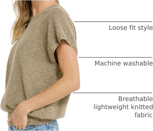 Saodimallsu Womens Short Sleeve Crewneck Sweater Summer Tops Casual Loose Knit Lightweight Basic Pullover Shirts in Saudi Arabia