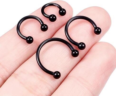 Lcolyoli 16g Septum Rings Internally Threaded Surgical Steel Septum Jewelry Lip Rings Hoop Labret Jewelry Smiley Piercing Jewelry Horseshoe Earrings Daith Piercing Jewelry for Women Men in Saudi Arabia