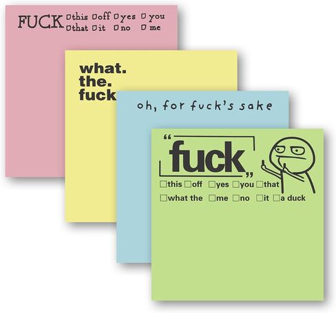 Funny Sticky Note What The F*ck Sticky Notepad, Oh, for Fuck's Sake Novelty Notepads, Funny Post it Notes, Funny Sticky Notes for Adults, 100pcs Funny Stickers (4 Pcs) in Saudi Arabia