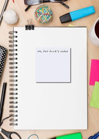 مذكرة لاصقة مضحكة What The F*ck Sticky Notepad، أوه، من أجل دفاتر الملاحظات الجديدة من أجل اللعنة، ملاحظات مرحة بعد ذلك، ملاحظات لاصقة مضحكة للبالغين، 100 قطعة ملصقات مضحكة (4 قطع) in Kuwait