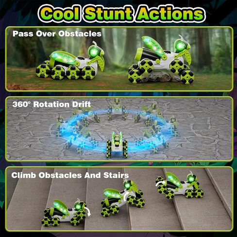 Remote Control Car, RC Cars Toys for Ages 8-13, 2.4ghz Bionic Mantis Toy Cars with Ball/Goal, 8WD 360° RC Drift Car on Outdoor Toys for Kids Ages 4-8, 4 5 6 7 8 10 Year Old Boy Birthday Gifts in Saudi Arabia