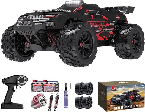 Remote Control Car 1:18 All Terrain RC Cars, 40 KPH High Speed Remote Control Truck, 4WD Electric Vehicle, Off-Road RC Truck with 2 Rechargeable Batteries, 2.4Ghz Remote Control Car for Kids & Adults in Kuwait