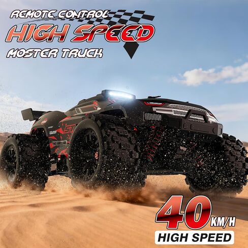 Remote Control Car 1:18 All Terrain RC Cars, 40 KPH High Speed Remote Control Truck, 4WD Electric Vehicle, Off-Road RC Truck with 2 Rechargeable Batteries, 2.4Ghz Remote Control Car for Kids & Adults in Kuwait