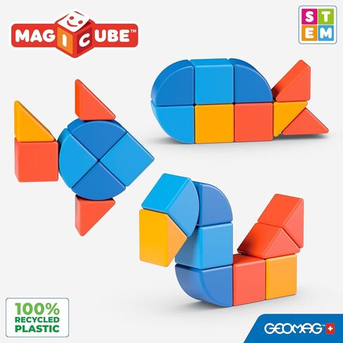 GEOMAG Swiss-Made MagiCube 24-Piece Magnetic Stacking Cubes Building Set, Large Blocks for Toddlers & Kids Ages 1-5, STEM Educational Toy, Creativity, Coordination, Early Learning Fun in Saudi Arabia