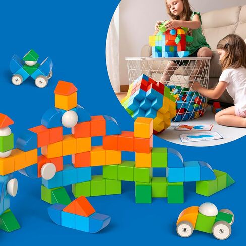 GEOMAG Swiss-Made MagiCube 24-Piece Magnetic Stacking Cubes Building Set, Large Blocks for Toddlers & Kids Ages 1-5, STEM Educational Toy, Creativity, Coordination, Early Learning Fun in Saudi Arabia
