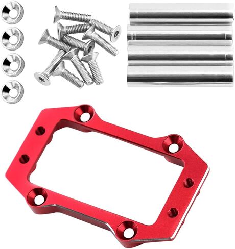 Steering Servo Mount Set Upgrades Part for Arrma 1/8 Karton Senton Outcast Talion Typhon 6S BLX,1/7 Fireteam Mojave 6S BLX,Aluminium Steering Servo Mount Hop-up,Black w/Red Posts in Kuwait