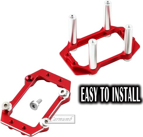 Steering Servo Mount Set Upgrades Part for Arrma 1/8 Karton Senton Outcast Talion Typhon 6S BLX,1/7 Fireteam Mojave 6S BLX,Aluminium Steering Servo Mount Hop-up,Black w/Red Posts in Kuwait