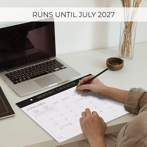تقويم مكتب جمالي 2026-2027 - يمتد من يناير 2026 حتى يوليو 2027 - تقويم مكتبي/جداري بسيط مقاس 14.5 بوصة × 11.5 بوصة لسهولة التنظيم in Kuwait