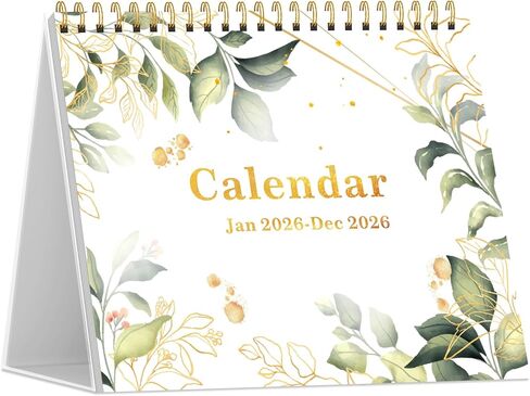 2026 Desk Calendar, Small Desktop Calendar Flip, Jan 2026 to Dec 2026, Standing Table Calendar with Stickers for Home School Work Office, (8" x 6") in Kuwait