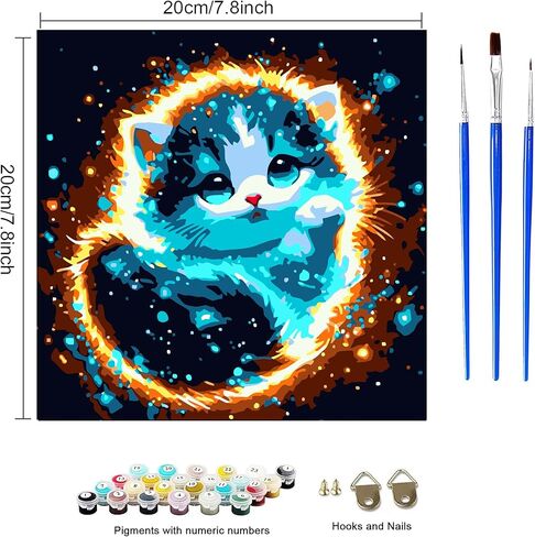 مجموعة الطلاء بالأرقام للأطفال، 4 عبوات سهلة الطلاء حسب الأرقام للأعمار 4 5 6 7 8 9 10 12، لوحة قماشية ملونة DIY لوحة زيتية من الأكريليك للحيوانات مناسبة لتزيين المنزل 8 × 8 بوصة (فراشات) in Kuwait