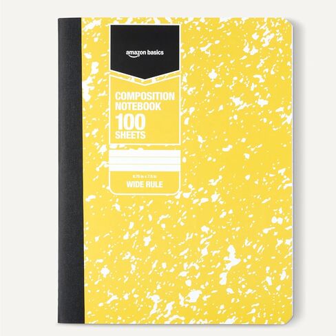 Amazon Basics Composition Notebook, Wide Ruled, 100 Sheets, 4 pack, Assorted Marble Colors in Saudi Arabia