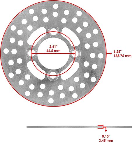 Caltric Front and Rear Brake Disc Rotor with Pads compatible with Yamaha Raptor 350 YFM350 2004-2013 in Saudi Arabia