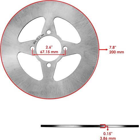 Caltric Front and Rear Brake Disc Rotor with Pads compatible with Yamaha Raptor 350 YFM350 2004-2013 in Saudi Arabia