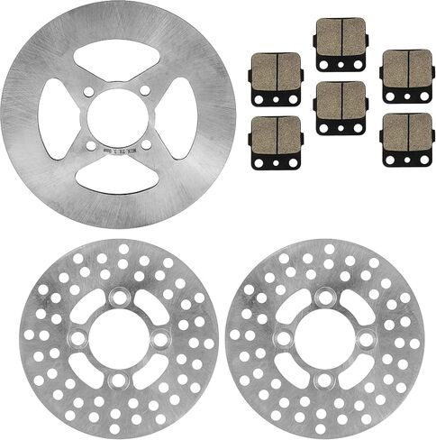 Caltric Front and Rear Brake Disc Rotor with Pads compatible with Yamaha Raptor 350 YFM350 2004-2013 in Saudi Arabia