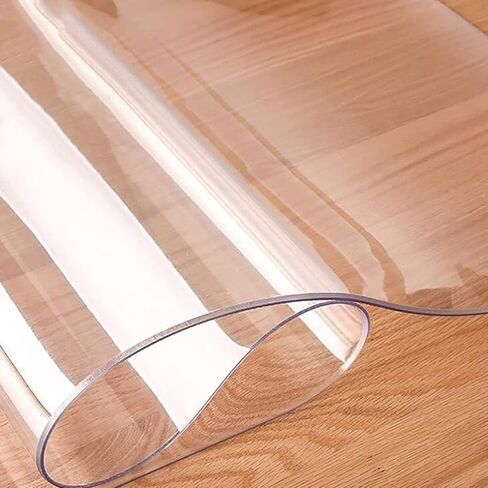 Clear PVC Desk Chair Mat Non Slip Floor Rug Pad Waterproof Tabletop Cover for Kitchen Dining Room 1.5mm Thick 70/90/110/130/150cm Ideal for Office and Home Use in Saudi Arabia