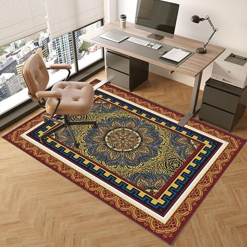 Hardwood Floor Office Chair Mat 90x140cm Anti Slip Scratch Resistant Protection for Computer Gaming Rolling Chair Multi Purpose Carpet Floor Protector in Saudi Arabia