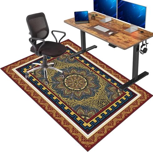 Hardwood Floor Office Chair Mat 90x140cm Anti Slip Scratch Resistant Protection for Computer Gaming Rolling Chair Multi Purpose Carpet Floor Protector in Saudi Arabia