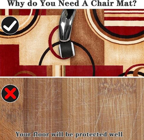 Desk Chair Mat for Hardwood Floor 160 x 180 cm Office Chair Mats with Non Slip Backing Hard Floor Protector for Rolling Chairs Gaming Chair Mat for Wooden Floors Computer Chair Rug for Home in Saudi Arabia
