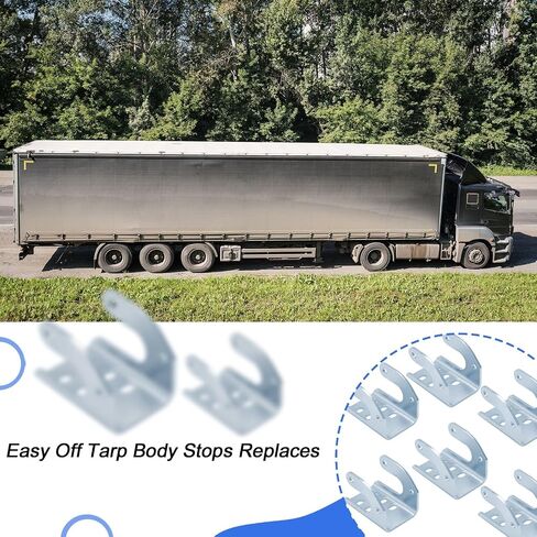 Blulu 6 Packs Heavy Duty Easy Off Dump Trailer Tarp Body Mount Stops Bracket for Use with 1705775-1 1703604-1 Tarp Stops Replace 1100833 for Retrofitting Old Systems or Maintaining Fleets, Silver in Saudi Arabia