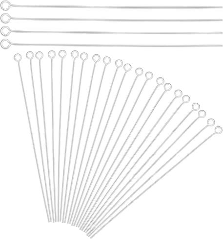 200Pcs 7cm Mini Eye Pins for Jewelry Making, Stainless Steel Beading Needles Wire Eyepins Open Eye Head Pins for DIY Craft Bead Earring Pendant Necklace Bracelet Jewelry Charm Finding Making in Saudi Arabia