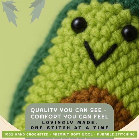 Positive Avocado Emotional Support Crochet Plush, Mini Knitted AVO with Message, Handmade for Women Men, Coworker, Friend, Teen, Student, Fall Thanksgiving Decor in Kuwait