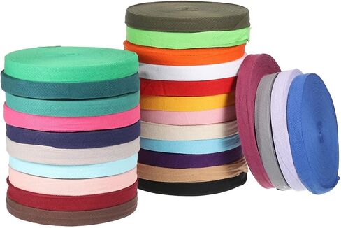 PATIKIL Cotton Twill Tape 1.2 Inch 23 Yards Cotton Ribbon Bias Binding Tape Herringbone Webbing Trim for Sewing Gift Wrapping Craft DIY Golden in Saudi Arabia