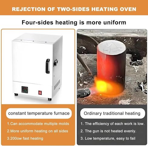 2000w Rapid Heating Muffle Furnace, Temperature-Controlled Kiln, Temperature Range 0-1150°C, Suitable for Jewelry Making, Four-Sided Heating, Equipped with High-Power Heating Elements in Saudi Arabia