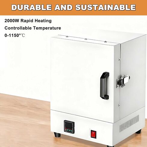 2000w Rapid Heating Muffle Furnace, Temperature-Controlled Kiln, Temperature Range 0-1150°C, Suitable for Jewelry Making, Four-Sided Heating, Equipped with High-Power Heating Elements in Saudi Arabia