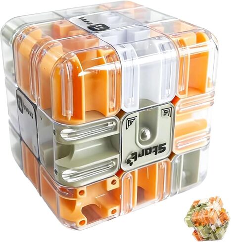 كرة مكعب المتاهة ثلاثية الأبعاد للبالغين والأطفال، لعبة ألغاز متاهة تحفيز الدماغ، لعبة تعليمية محمولة للتفكير المنطقي والتركيز، مكعب ألغاز متين، هدية رائعة للعائلة لأعياد الميلاد والعطلات in Kuwait