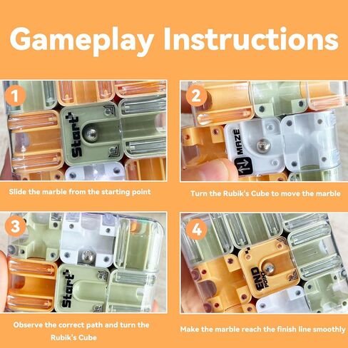 كرة مكعب المتاهة ثلاثية الأبعاد للبالغين والأطفال، لعبة ألغاز متاهة تحفيز الدماغ، لعبة تعليمية محمولة للتفكير المنطقي والتركيز، مكعب ألغاز متين، هدية رائعة للعائلة لأعياد الميلاد والعطلات in Kuwait