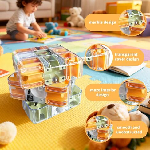 كرة مكعب المتاهة ثلاثية الأبعاد للبالغين والأطفال، لعبة ألغاز متاهة تحفيز الدماغ، لعبة تعليمية محمولة للتفكير المنطقي والتركيز، مكعب ألغاز متين، هدية رائعة للعائلة لأعياد الميلاد والعطلات in Kuwait