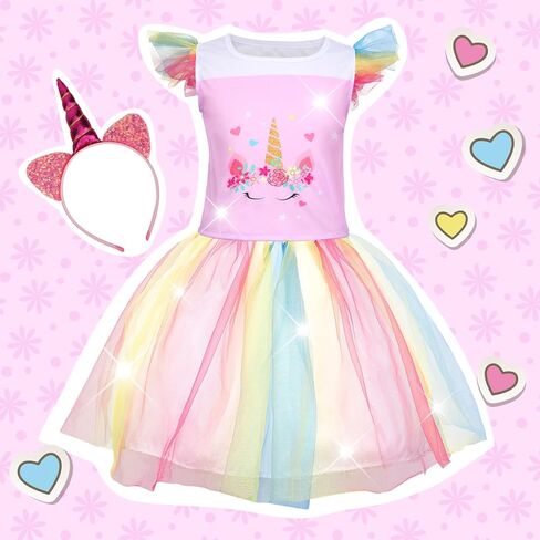 Princess Dresses for Girls, Princess Costume for Girls Age 3 4 5 6 7 8, Dress Up Clothes for Little Girls 3t-4t, 5t-6t, Gift for Girls Halloween Christmas Birthday in Kuwait