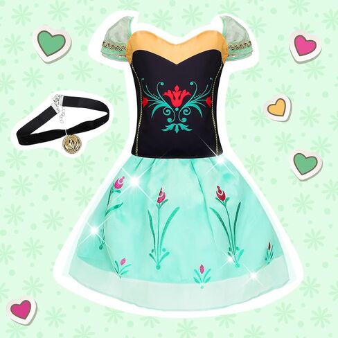 Princess Dresses for Girls, Princess Costume for Girls Age 3 4 5 6 7 8, Dress Up Clothes for Little Girls 3t-4t, 5t-6t, Gift for Girls Halloween Christmas Birthday in Kuwait