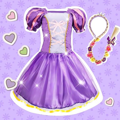 Princess Dresses for Girls, Princess Costume for Girls Age 3 4 5 6 7 8, Dress Up Clothes for Little Girls 3t-4t, 5t-6t, Gift for Girls Halloween Christmas Birthday in Kuwait