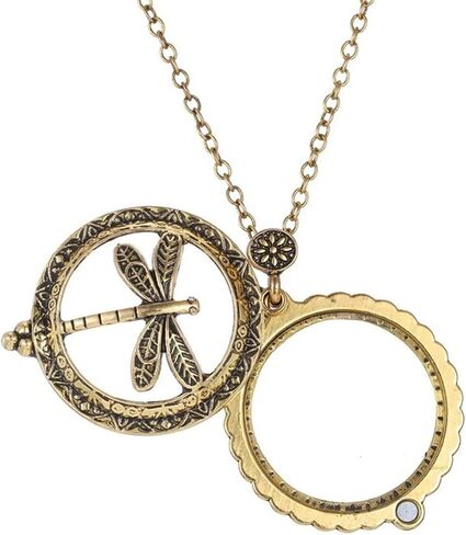 10X Portable Vintage Magnifying Glass Pendant Monocle for Reading Crafts Working Inspection Exploring (Dragonfly) in Saudi Arabia