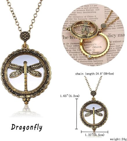 10X Portable Vintage Magnifying Glass Pendant Monocle for Reading Crafts Working Inspection Exploring (Dragonfly) in Saudi Arabia