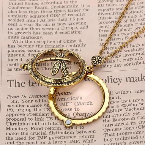 10X Portable Vintage Magnifying Glass Pendant Monocle for Reading Crafts Working Inspection Exploring (Dragonfly) in Saudi Arabia