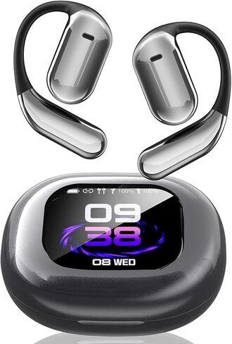 Sunnyknight 144-Language AI Translator Earbuds: Real-Time Bluetooth 5.4 Earphones with OWS Open Ear & Touch LCD - Ideal for Business, Travel & Learning in Saudi Arabia
