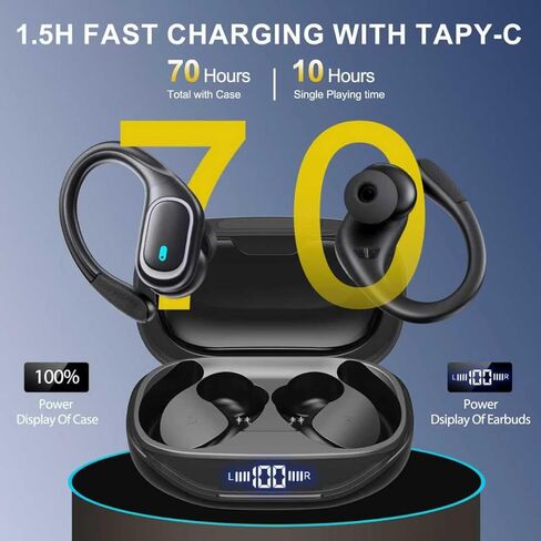 سماعات أذن للترجمة بتقنية الذكاء الاصطناعي في الوقت الحقيقي، شاشة لمس LCD، 164 سماعة أذن لمترجم اللغة، 70 ساعة من Audiofonos Traductores Inglés Español، سماعات رأس للترجمة بخاصية إلغاء الضوضاء مع مكالمات الصوت والفيديو، IPX7 in Kuwait