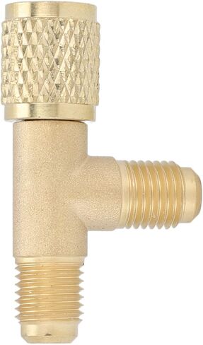 Keenso Brass Quick Coupler Tee Adapter High Reliability Sturdy Structure for R22 R12 R134, 1/4in SAE, for HVAC Professionals in Saudi Arabia