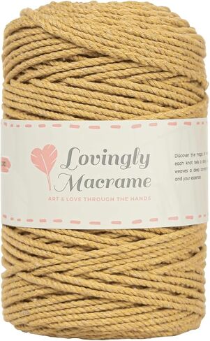 3mm Macrame Cord - 3 Ply Twisted Macrame String for DIY Handmade Boho Projects - Three Strand Cotton Rope for Crafts, Dreamcatchers, Plant Hangers, Decor - 492ft (164yds). - Beige in Saudi Arabia