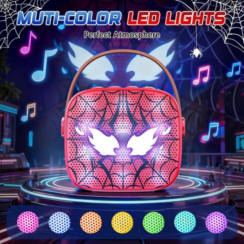 Spider Mini Karaoke Machine for Kids - TOP Karaoke Toys for 3 4 5 6 7 8 9 10 11 12+ Year Old Boys Girls, Portable Bluetooth Speaker with 2 Wireless Microphones, Kids Christmas Birthday Party Gifts in Saudi Arabia