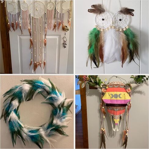 100pcs Grass Green Feathers for Crafts, 5-7Inch Rooster Saddle Hackle Feathers for Dream Catcher Supplies Wedding Home Party Decoration Earrings DIY Crafts in Kuwait