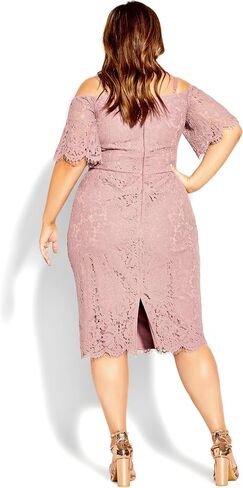 City Chic Women's Apparel Women's Plus Size Dress Lace Whisper Ff in Saudi Arabia