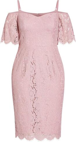 City Chic Women's Apparel Women's Plus Size Dress Lace Whisper Ff in Saudi Arabia